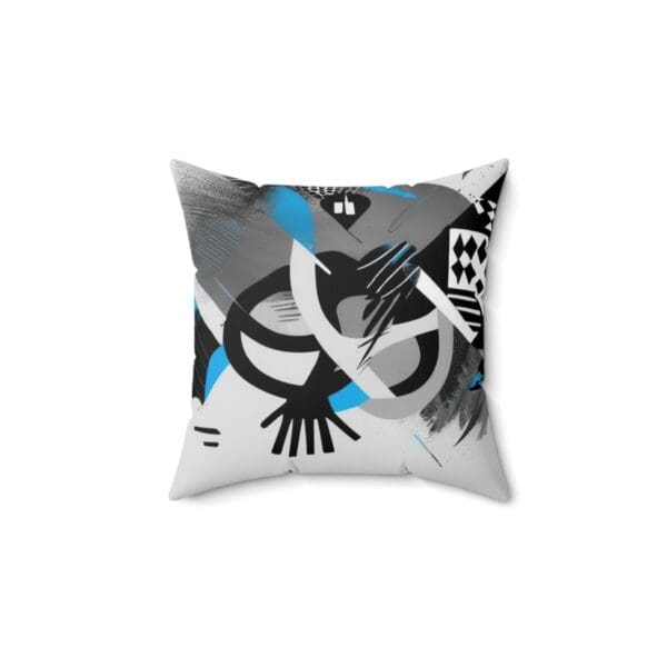 Modern Geometric Print Pillow - Decorative Spun Polyester Square Cushion "Statement Design. Everyday Relaxation."