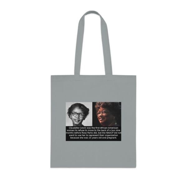 Cotton Canvas Tote Bag "Defy with Dignity – Carry Claudette Colvin’s Courage - Image 4