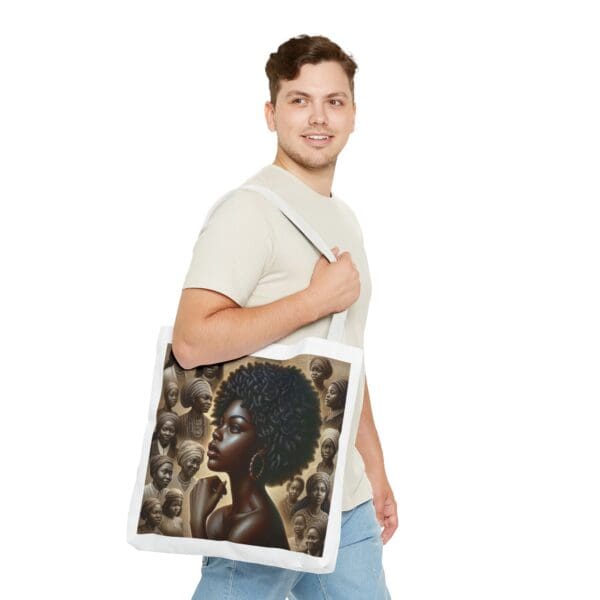 Tote Bag (AOP) "A gaze unbroken. A legacy unshaken." - Image 35