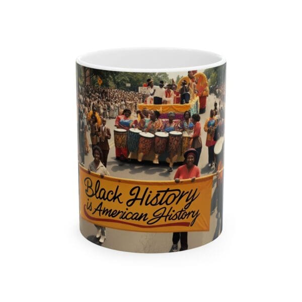 Ceramic Mug, (11oz, 15oz) Drumming for Change, Marching for Truth"