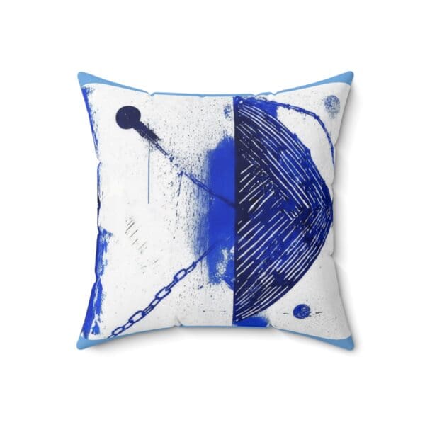Artistic Blue Abstract Square Pillow - Modern Home Decor Style wrapped in sophistication. Elevate your space with modern elegance - Image 8