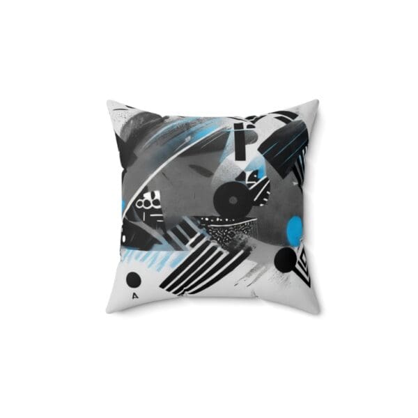 Modern Geometric Print Pillow - Decorative Spun Polyester Square Cushion "Statement Design. Everyday Relaxation." - Image 2