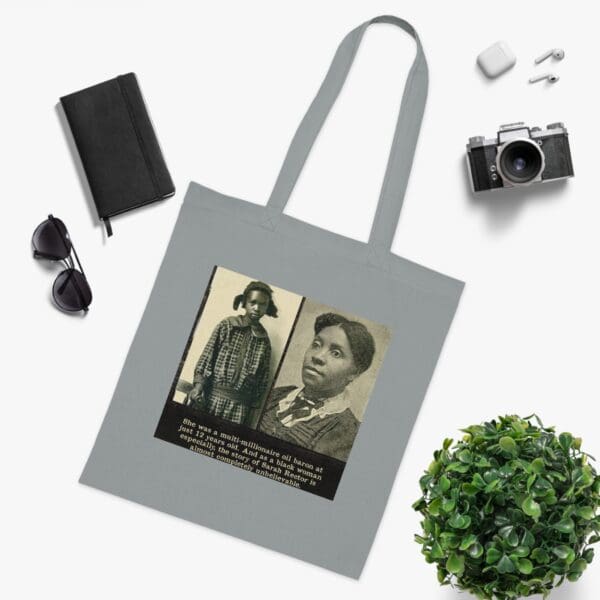 Inspiring Cotton Tote Bag -  "Rich Legacy in Every Stitch – Carry Sarah Rector’s Success" - Image 6