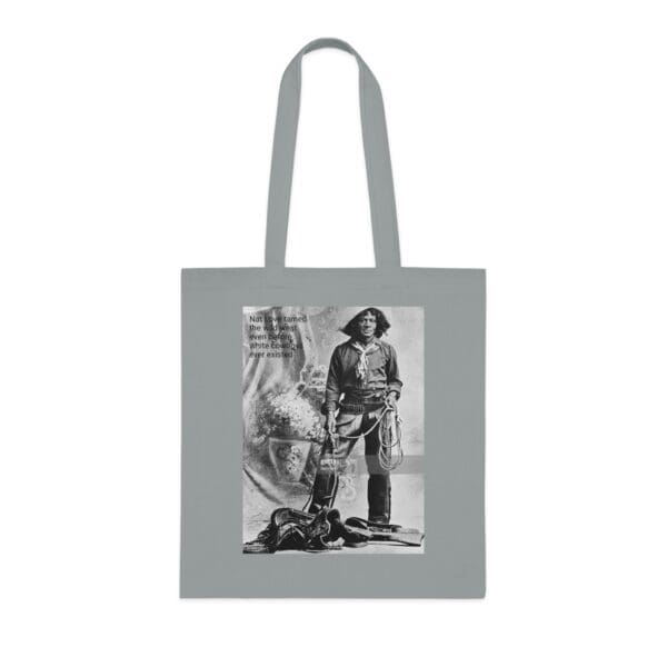 Cotton Canvas Tote Bag "Ride with Legacy – Carry Nat Love’s Spirit" - Image 4
