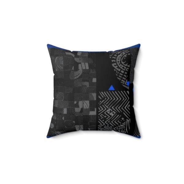 Modern Black & Blue Decorative Pillow - Bold Geometric Design for Home Decor "Perfectly Crafted for Comfort & Style."