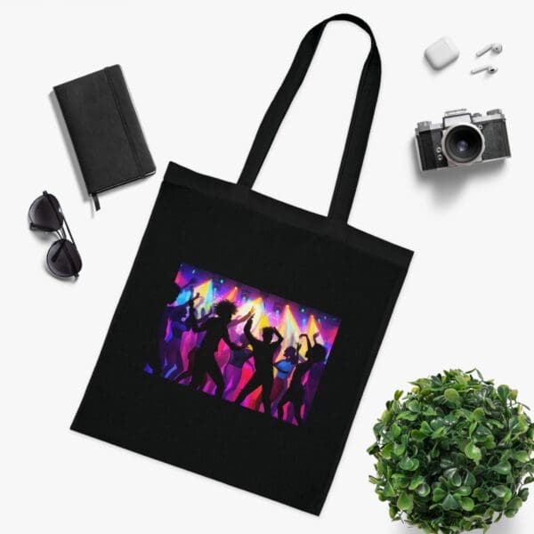 Organic Canvas Tote Bag Vibrant Nightlife Celebration" Canvas Bag - Image 21