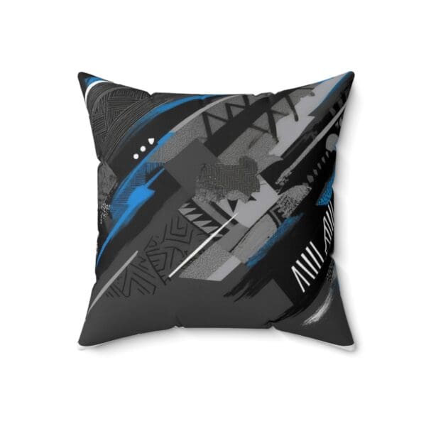 Modern Geometric Throw Pillow for Home Decor | Abstract Black and Blue Design "Make a Statement, One Pillow at a Time. - Image 7