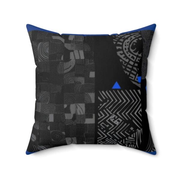 Modern Black & Blue Decorative Pillow - Bold Geometric Design for Home Decor "Perfectly Crafted for Comfort & Style." - Image 10