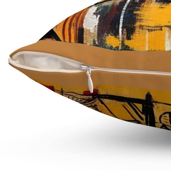 Bohemian Art Square Pillow - Colorful Decorative Cushion for Unique Home Decor Bold colors. Cozy comfort. Effortless style. - Image 3