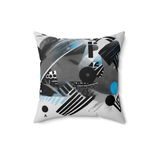 Modern Geometric Print Pillow - Decorative Spun Polyester Square Cushion "Statement Design. Everyday Relaxation." - Image 5