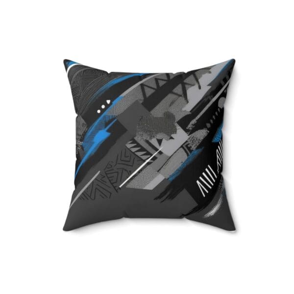 Modern Geometric Throw Pillow for Home Decor | Abstract Black and Blue Design "Make a Statement, One Pillow at a Time. - Image 4