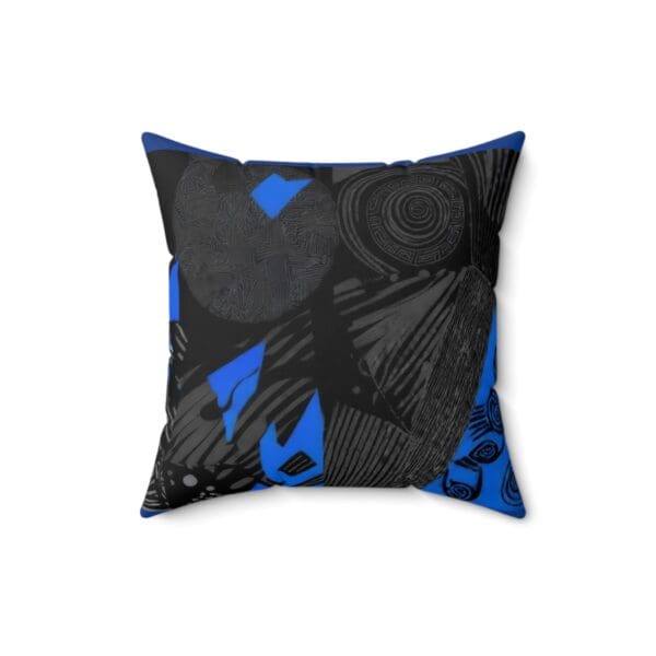 Modern Black & Blue Decorative Pillow - Bold Geometric Design for Home Decor "Perfectly Crafted for Comfort & Style." - Image 5