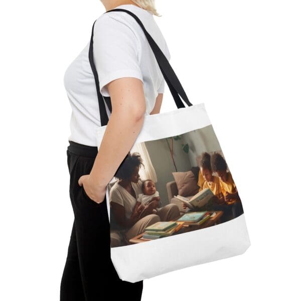Tote Bag (AOP) “She Holds the Future. They Read the Past.” - Image 12