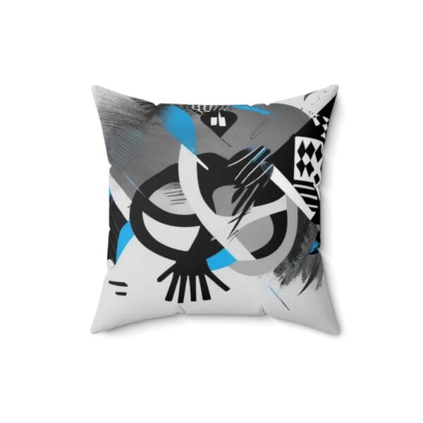 Modern Geometric Print Pillow - Decorative Spun Polyester Square Cushion "Statement Design. Everyday Relaxation." - Image 4