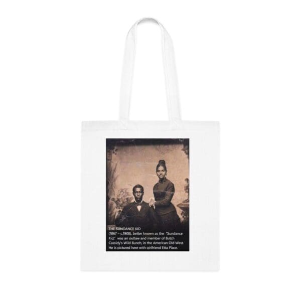 Cotton Canvas Tote Bag "Sundance Kid & Etta Place: Ride with Outlaw Legends!"