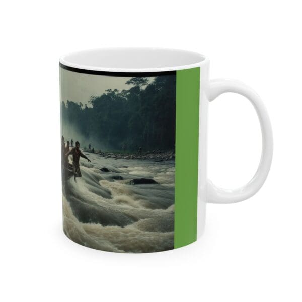 Ceramic Mug, (11oz, 15oz) "The Rapids May Roar, But We Row Forward" - Image 4