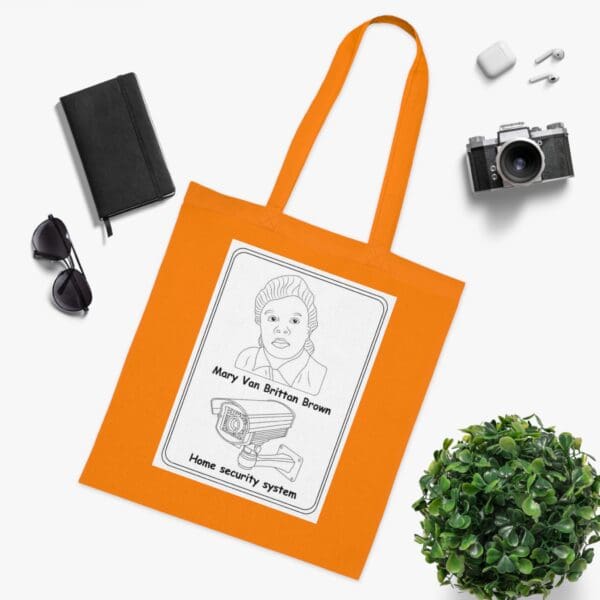 Cotton Canvas Tote Bag "Invent the Future – Wear the Legacy of Marie Van Brittan Brown" - Image 9