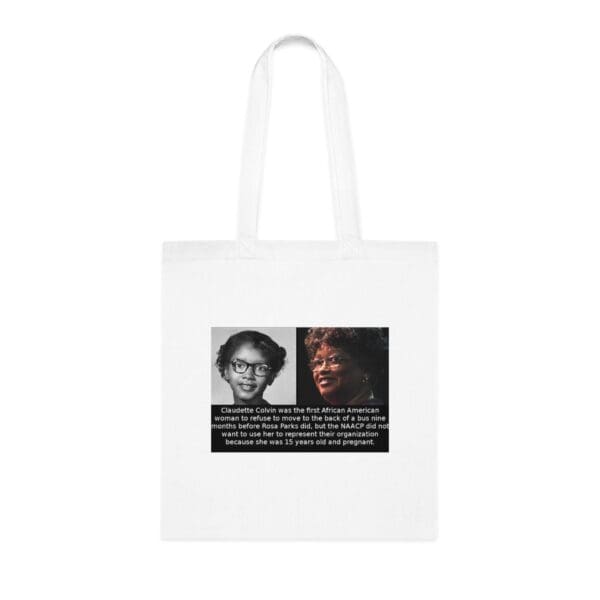 Cotton Canvas Tote Bag "Defy with Dignity – Carry Claudette Colvin’s Courage