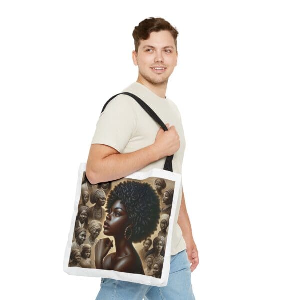 Tote Bag (AOP) "A gaze unbroken. A legacy unshaken." - Image 11