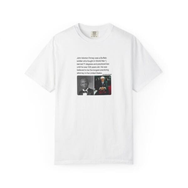 Unisex Garment-Dyed T-shirt "John Morton-Finney: Eleven Degrees, One Unbreakable Spirit."
