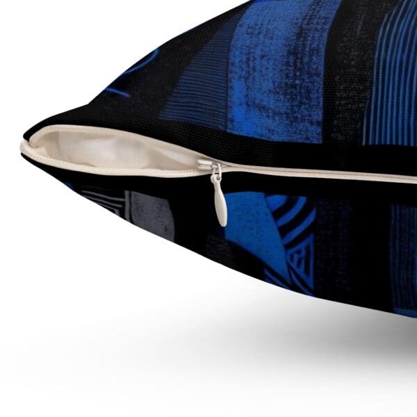 Modern Abstract Blue Pattern Pillow - Stylish Home Decor "Art Meets Comfort in Every Thread." - Image 3