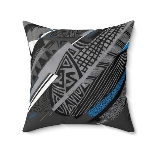 Modern Geometric Throw Pillow for Home Decor | Abstract Black and Blue Design "Make a Statement, One Pillow at a Time. - Image 11