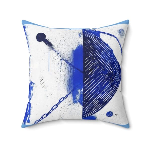 Artistic Blue Abstract Square Pillow - Modern Home Decor Style wrapped in sophistication. Elevate your space with modern elegance - Image 11