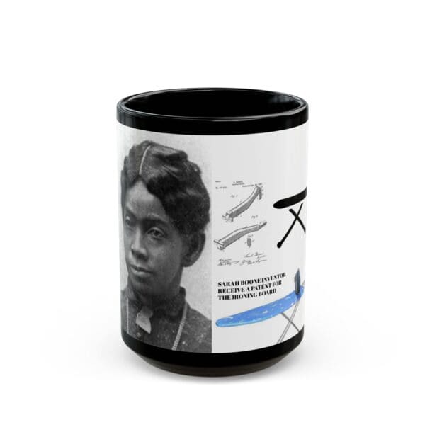 Black Mug (11oz, 15oz) "Innovation in Motion: Sarah Boone’s Ironing Board Revolution." - Image 5