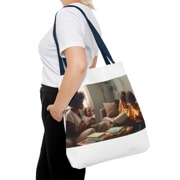 Tote Bag (AOP) “She Holds the Future. They Read the Past.” - Image 60