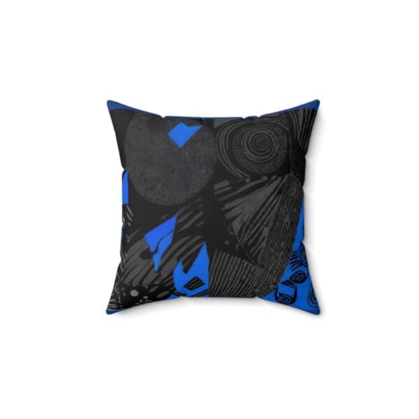 Modern Black & Blue Decorative Pillow - Bold Geometric Design for Home Decor "Perfectly Crafted for Comfort & Style." - Image 2