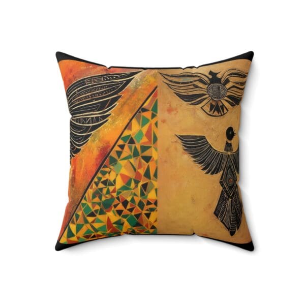 Egyptian-Inspired Decorative Pillow | Artistic Square Cushion with Ankh & Hieroglyphs Ancient symbols. Modern elegance. - Image 8