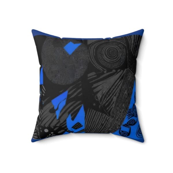 Modern Black & Blue Decorative Pillow - Bold Geometric Design for Home Decor "Perfectly Crafted for Comfort & Style." - Image 8