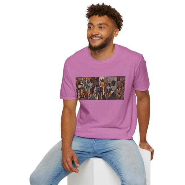 Artistic Unisex Softstyle T-Shirt - Vibrant Community Design "Wear the Movement. Live the Story." - Image 102