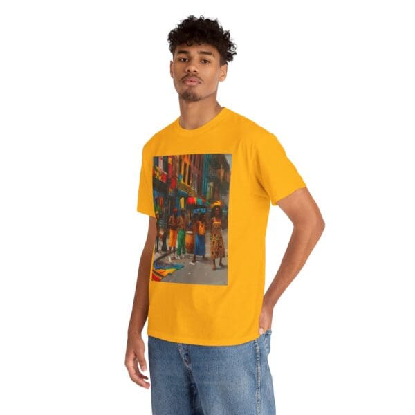 Vibrant Street Art Unisex Heavy Cotton Tee "Strings, Drums, and Stories in Motion. - Image 36