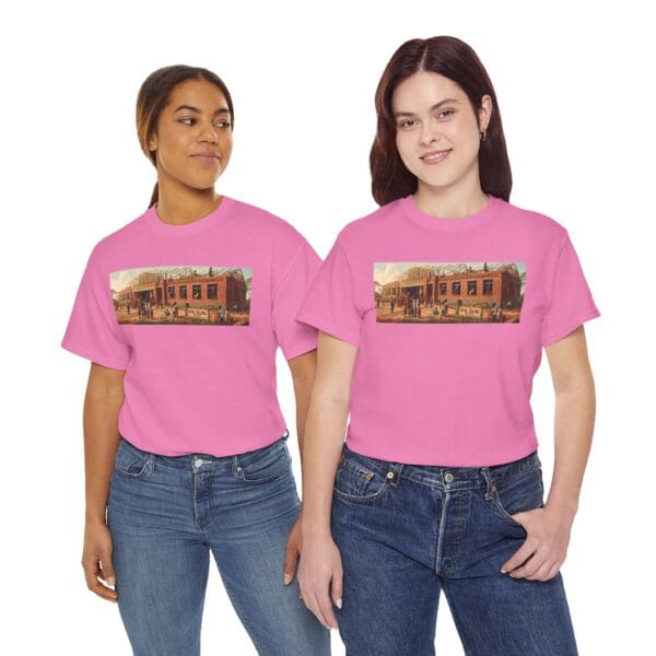 Artistic Unisex Heavy Cotton Tee - Vintage Scene Print "Where Walls Hold Wisdom and Dreams Take Flight." - Image 120
