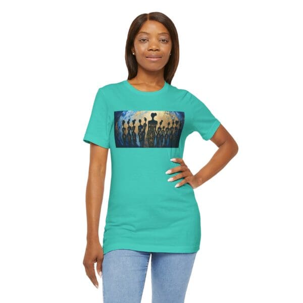 Artistic Unisex Jersey Tee - Colorful Silhouette Design - Image 58
