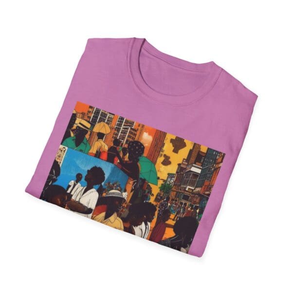 Cultural Vibes Unisex Softstyle T-Shirt - Art Inspired Design The Pulse of the City, The Strength of the Diaspora - Image 92