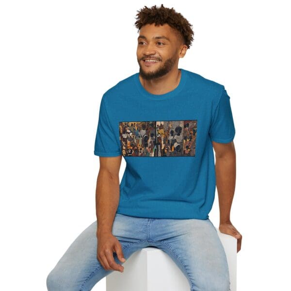 Artistic Unisex Softstyle T-Shirt - Vibrant Community Design "Wear the Movement. Live the Story." - Image 78