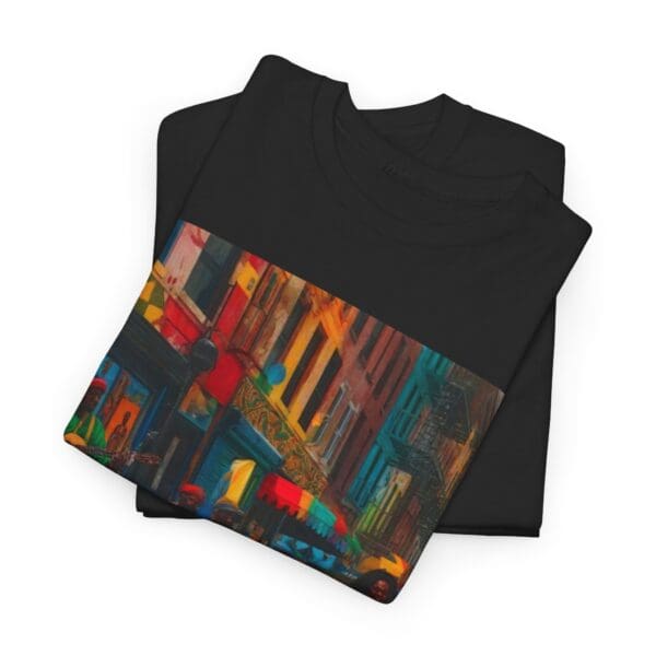 Vibrant Street Art Unisex Heavy Cotton Tee "Strings, Drums, and Stories in Motion. - Image 15