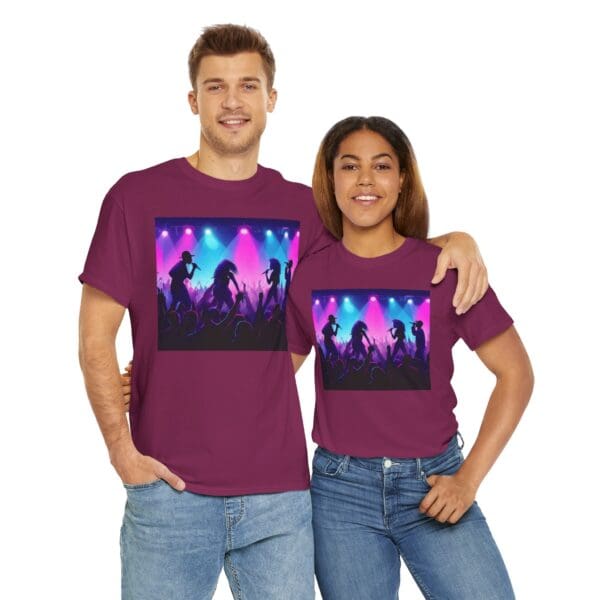 Unisex Heavy Cotton Tee - Vibrant Concert Silhouette Design - Image 80