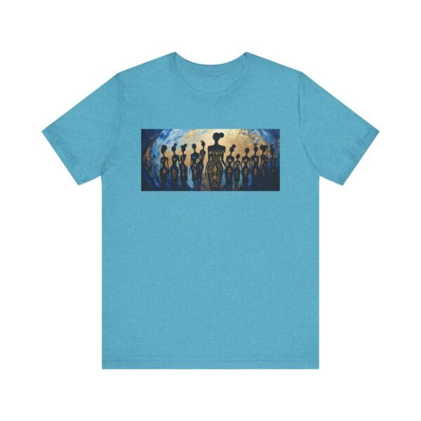 Artistic Unisex Jersey Tee - Colorful Silhouette Design - Image 96