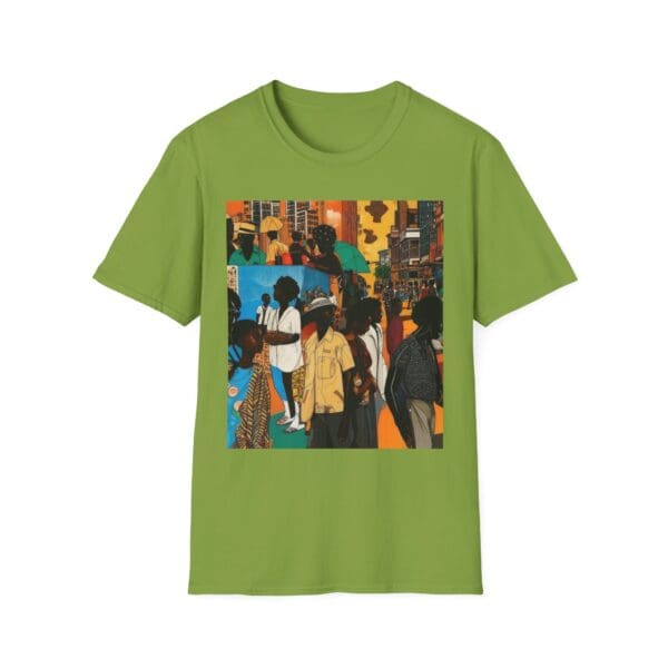 Cultural Vibes Unisex Softstyle T-Shirt - Art Inspired Design The Pulse of the City, The Strength of the Diaspora - Image 49
