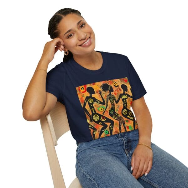 Artistic Dance Unisex Softstyle T-Shirt - Vibrant Culture Print "Symbols of the Past. Strength for the Future." - Image 93