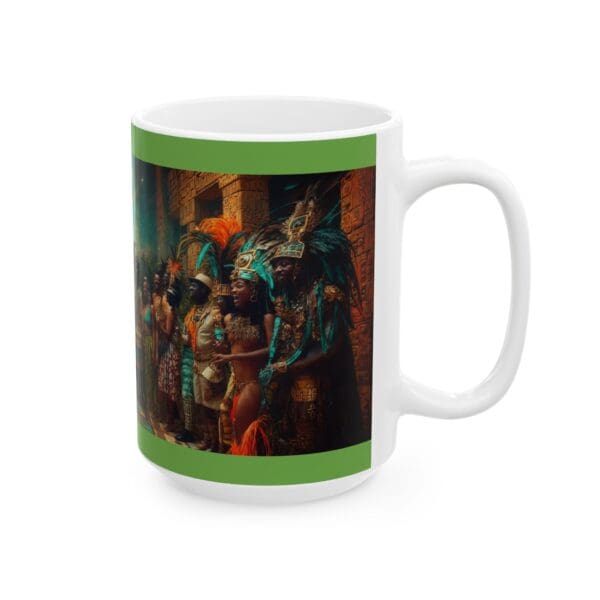Cultural Celebration Ceramic Mug - 11oz & 15oz | Festive Artwork for Home and Gifts "Royal Hues. Bold History. Unstoppable Spirit." - Image 14