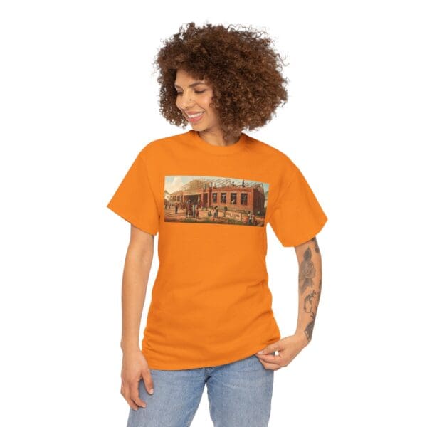 Artistic Unisex Heavy Cotton Tee - Vintage Scene Print "Where Walls Hold Wisdom and Dreams Take Flight." - Image 49