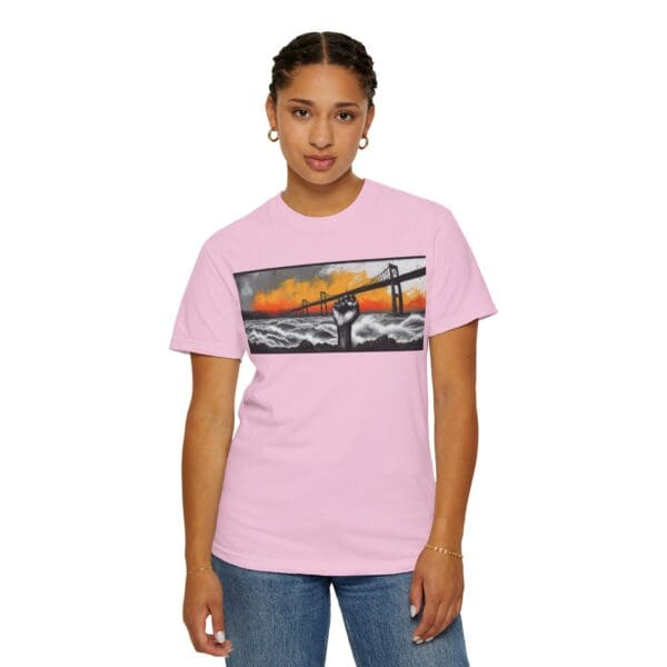 Empowerment Garment-Dyed Unisex T-Shirt - Bold Fist Design Defiant in the Storm, Rising in Strength - Image 137