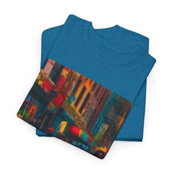 Vibrant Street Art Unisex Heavy Cotton Tee "Strings, Drums, and Stories in Motion. - Image 83