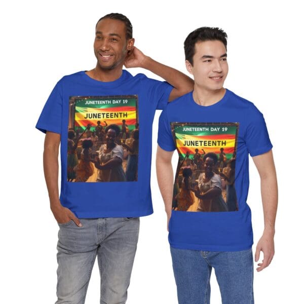Juneteenth Celebration Tee, Unisex Jersey T-Shirt, Short Sleeve Graphic Tee, Black History Month Shirt, Family Reunion Apparel, Gift [...]"Juneteenth: Freedom Forever, Legacy Unbreakable." - Image 74