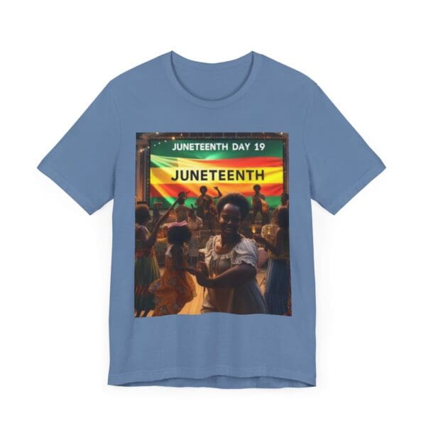 Juneteenth Celebration Tee, Unisex Jersey T-Shirt, Short Sleeve Graphic Tee, Black History Month Shirt, Family Reunion Apparel, Gift [...]"Juneteenth: Freedom Forever, Legacy Unbreakable." - Image 79