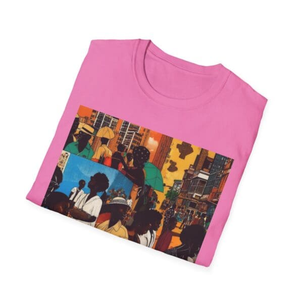 Cultural Vibes Unisex Softstyle T-Shirt - Art Inspired Design The Pulse of the City, The Strength of the Diaspora - Image 100